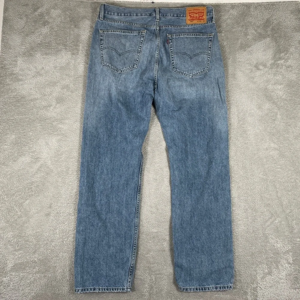 Levis 505 Jeans Mens 36x32 Blue Regular Fit Straight‎ Leg Denim